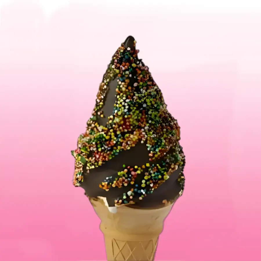 ice cream van with chocolate dip with freckles